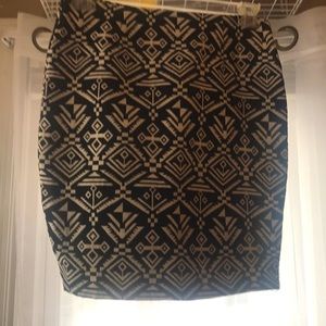 Black & White Tribal Print Cotton Skirt